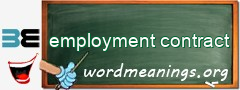 WordMeaning blackboard for employment contract